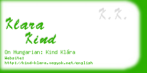 klara kind business card